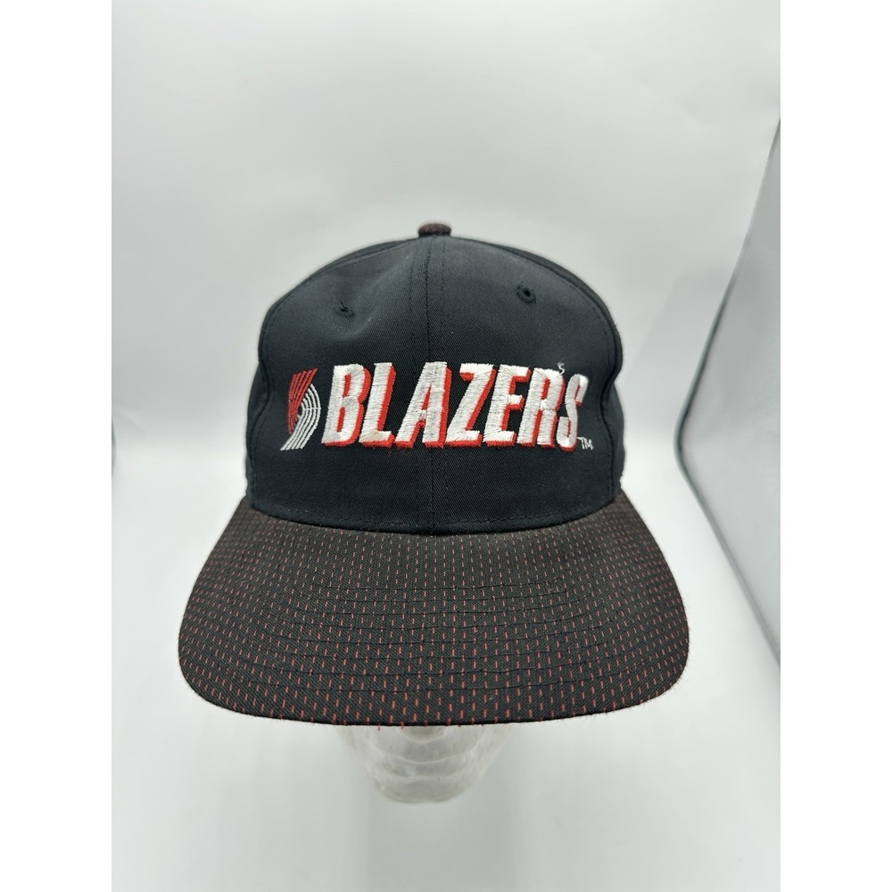 Vintage Portland Trail Blazers Starter Snapback Hat Black Red NBA 90s